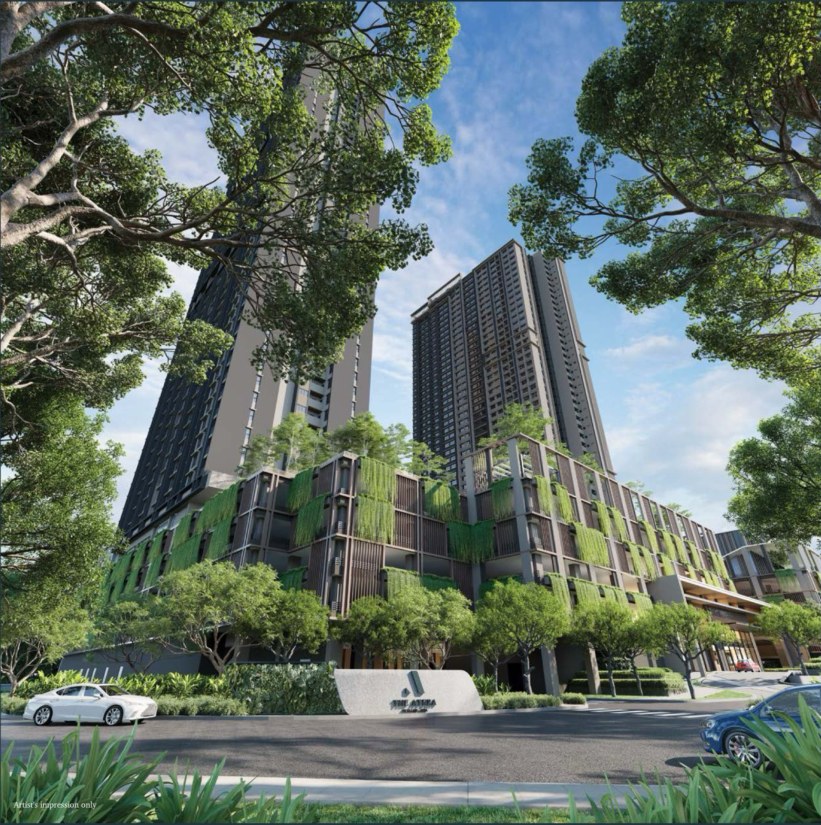 Artist impression of The Atera residential towers from the developer brochure